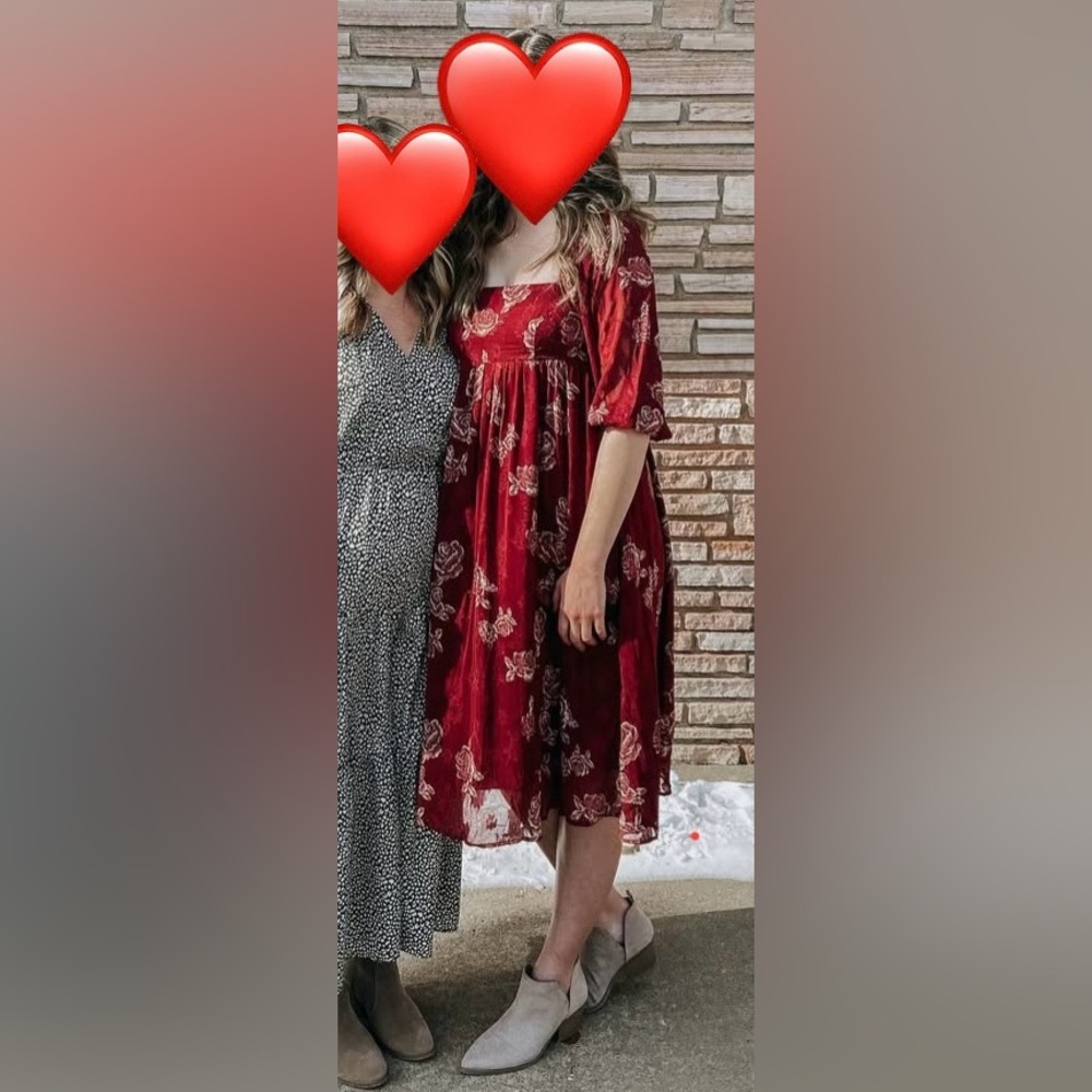 Red Dress Boutique Burgundy Floral Midi Dress